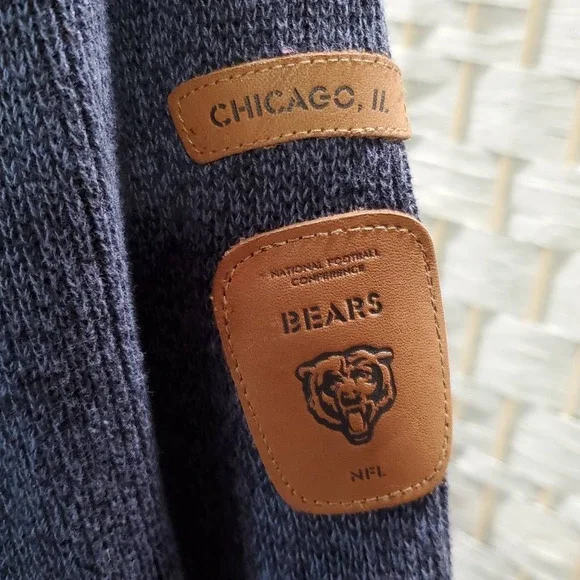 Chicago Bears NFL Pro Line Mens XL 1/4 Zip Sweater Long Sleeve Blue Pockets Logo - Picture 6 of 12